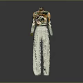 Stylish Colorful Patterned Long Sleeved Top With White High Waisted Straight Leg Trousers