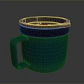 Teal Insulated Mug With Black Lid Silver Rim And Comfortable Handle