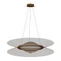 Minimalist Modern Chandelier With Double Layer Wire Frame And Soft Lighting 3d model