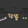 Essential Music Gear Setup With Keyboard Drum Set Electric Guitar Amplifiers Microphone Stands And Drumsticks