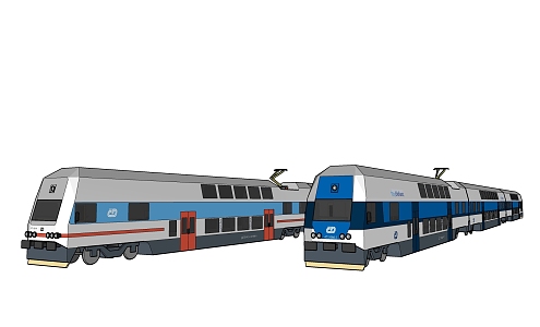 Modern tram train subway high-speed rail train 3d model