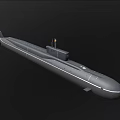 Gray Military Submarine Model With Streamlined Hull And Conning Tower