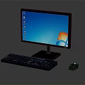 Clean Modern Computer Desktop Setup With Monitor Keyboard And Mouse 3d model