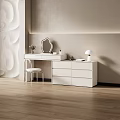 Cream Dressing Table Dressing Table Dressing Table Dressing Mirror Cabinet E-commerce Products 3d model
