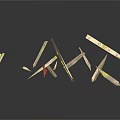 Scattered Plant Stems And Leaves With Light Brown Yellow And Red Accents On White Background