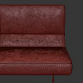 Modern Orange Two Seater Sofa With Fabric Upholstery And Slim Black Legs