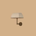 Modern Wall Lamp With Light Fabric Square Shade And Metal Pole Mounted On Wall