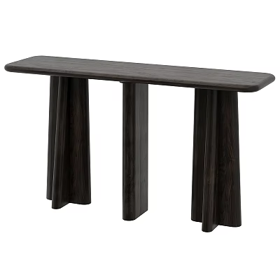 Modern Wooden Dining Table With Unique Three Legs Design And Sleek Surface In Minimalist Style 3d model