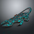 Futuristic Spaceship Design For Deep Space Exploration With Glowing Blue Accents