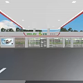 Modern Convenience Store Exterior with Glass Front and Daily Products