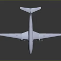 White Aircraft Design Model With Long Wings Two Propellers And Body Markings On Dark Background
