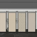 Modern screen metal screen partition 3d model