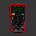 Red Digital Multimeter With Clear Display And Dial Control For Electrical Testing
