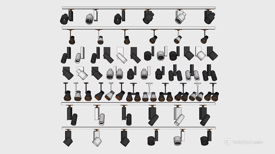 Downlights and Spotlights Various Modern Styles Different Types for Home Lighting 3d model