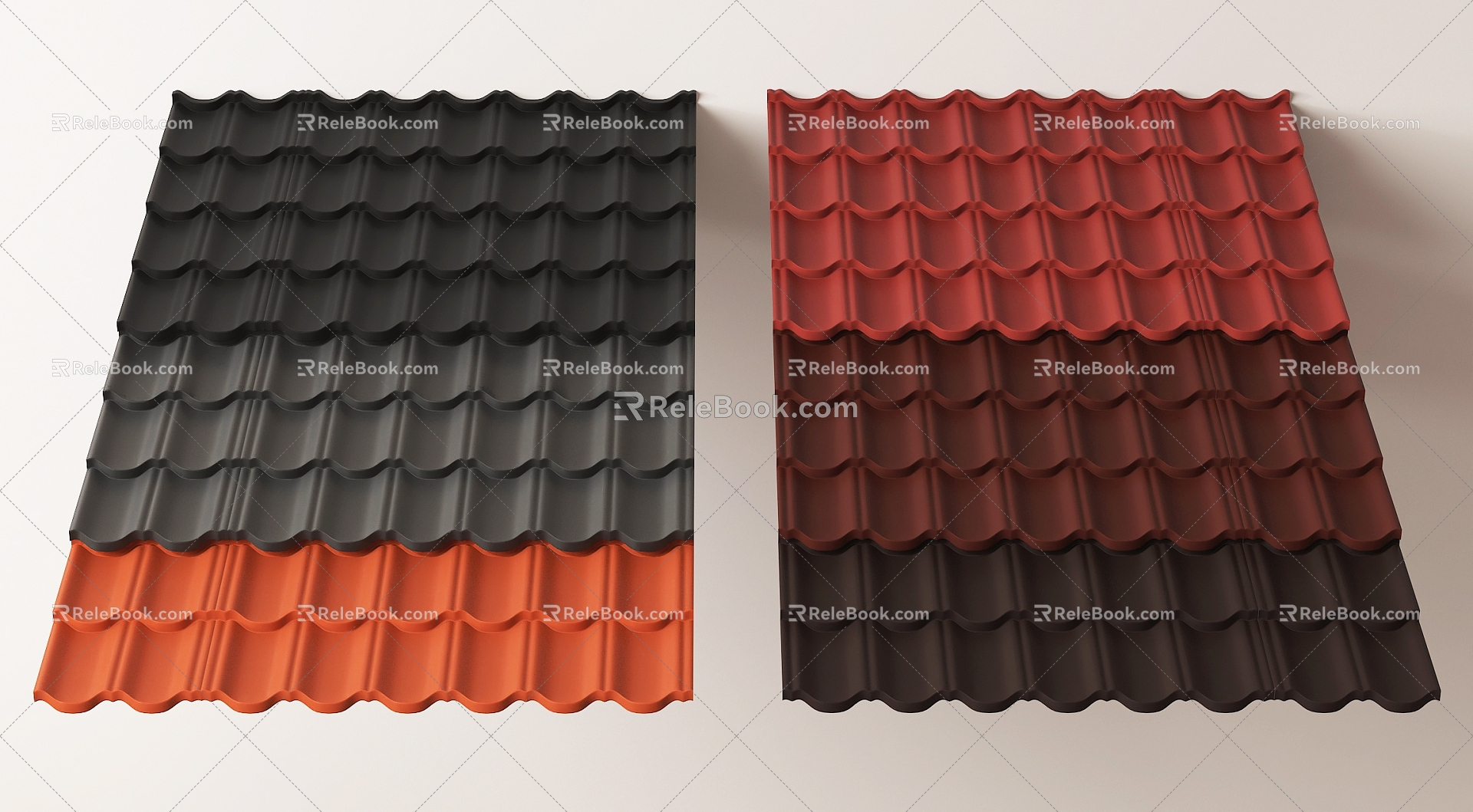 tile glazed tile resin tile metal tile 3d model