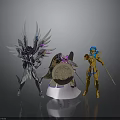Warrior Action Figure Models Featuring Silver Gold Purple Blue Details Turtle Like Base And Weapons