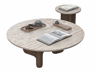 Middle ancient style coffee table combination 3d model