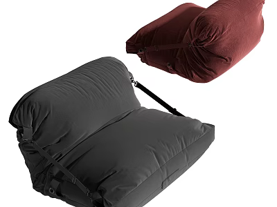 Modern Single Sofa with Dark Gray Burgundy Fabric and Comfortable Ergonomic Design 3d model