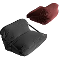 Modern Single Sofa with Dark Gray Burgundy Fabric and Comfortable Ergonomic Design