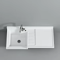 Modern Washbasin Designs in White Gray Black with Drainboard and Faucet