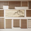 Various Natural Bamboo Blinds With Different Roller Styles For Home Interior Decoration