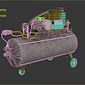 Rusty Vintage Air Compressor With Motor Tank Wheels And Industrial Design