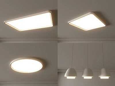 Modern Ceiling Lights With Various Shapes And Designs For Homes 3d model