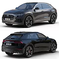 Silver Audi SUV Exterior Design With Sleek Body And Wheels