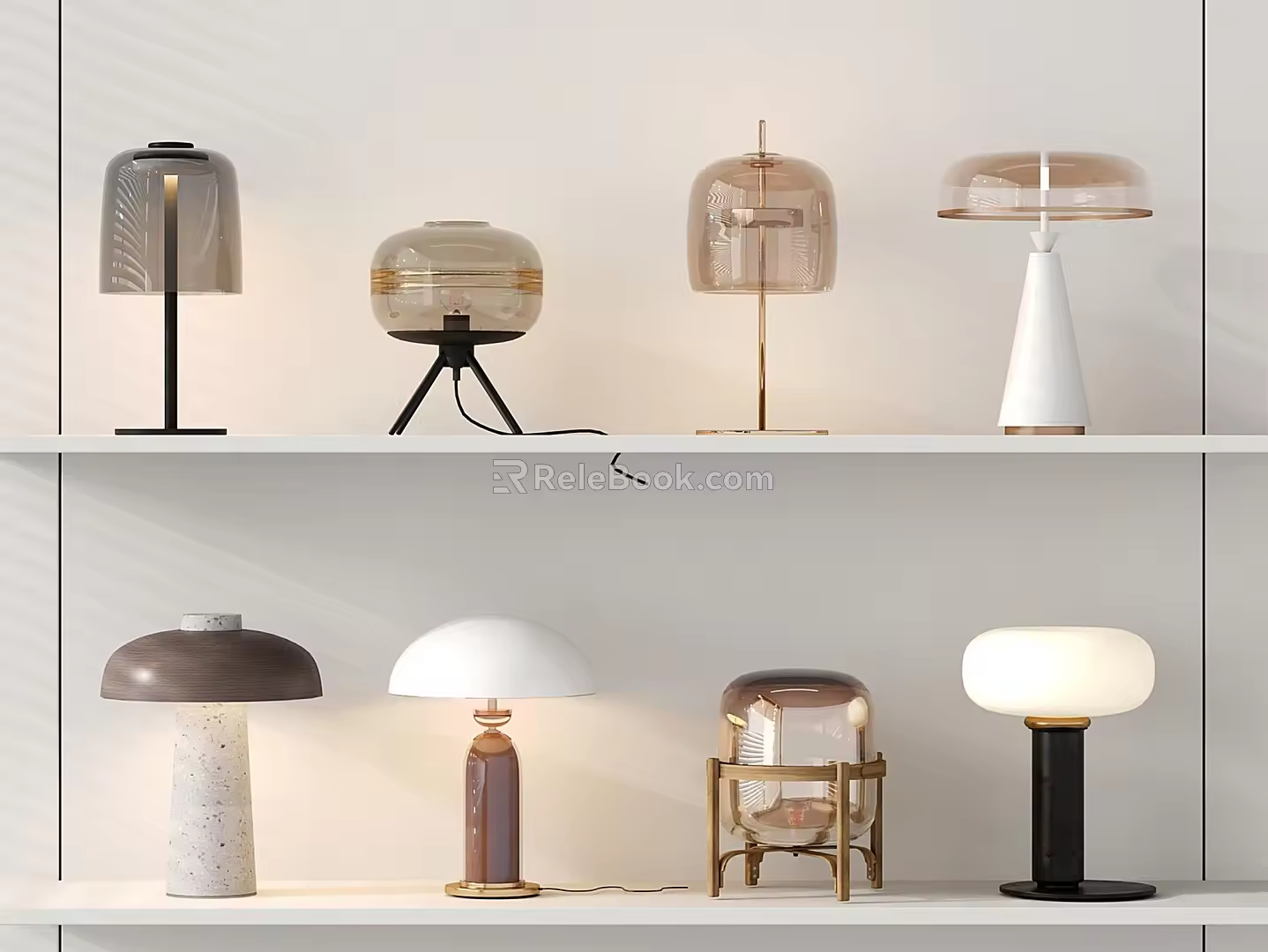 Modern Light Luxury Table Lamp Combination Glass Table Lamp 3d model