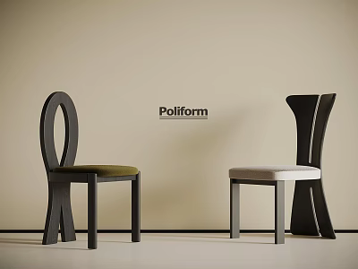 Poliform Modern Chair Designs With Green And White Cushions In Minimalist Interior 3d model