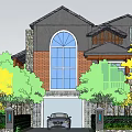Modern Single-family Villa Exterior Design With Lush Greenery And Garden Pool