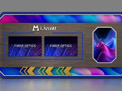 Liemu Fiber Optics Background Wall With Wooden Texture And Colorful Light Effects 3d model