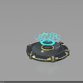 Advanced Holographic Projection Device With Circular Base And Blue Hologram