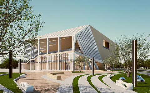 Modern Library Architecture Art Office Building Exhibition Building Library Science and Technology Museum 3d model