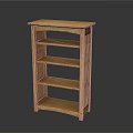 Natural Wooden Multi Tier Storage Shelf With Spacious Shelves And Stable Structure