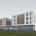 Modern Industrial Factory Complex With Green Roofs Trees Roads And Parking Areas