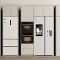 Modern Refrigerators and Freezers Featuring Various Stylish Designs for Home Kitchen 3d model