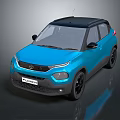 Futon Blue SUV With Black Roof And Black Wheels And Modern Front Face Design