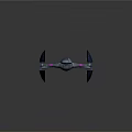 Sci Fi Spaceship Streamlined Design Blue Gray Color Wing Like Structures And Pink Accents 3d model