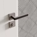 Modern Gray Door Handle With Lock And Geometric Pattern Design 3d model