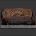 Homemade Fruit Loaf With Chocolate Glaze Sliced On Marble Serving Board