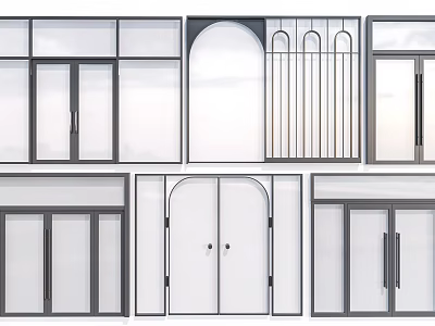 Modern Sliding Doors With Various Glass Panel And Frame Design Options For Home 3d model
