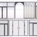Modern Sliding Doors With Various Glass Panel And Frame Design Options For Home 3d model