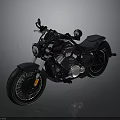 Black Classic Cruiser Motorcycle With Stylish Design Black Seat And Engine
