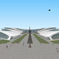 Aircraft Museum Architecture With Suspended Jets And Glass Facade Design
