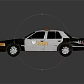 Functional Police Car With Red And Blue Emergency Lights And White Dark Body