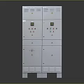 White Laboratory Furniture Cabinet With Multiple Control Panels And Doors