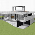 Modern Detached Villa Featuring Glass Facade Wooden Structure And Tree Surrounded Design