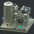 Industrial Equipment with Large Cylindrical Tank Small Containers Pipes Control Panel and Metal Structure