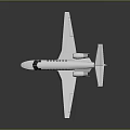 White Small Airplane Model With Detailed Design And Grey Background Surface 3d model